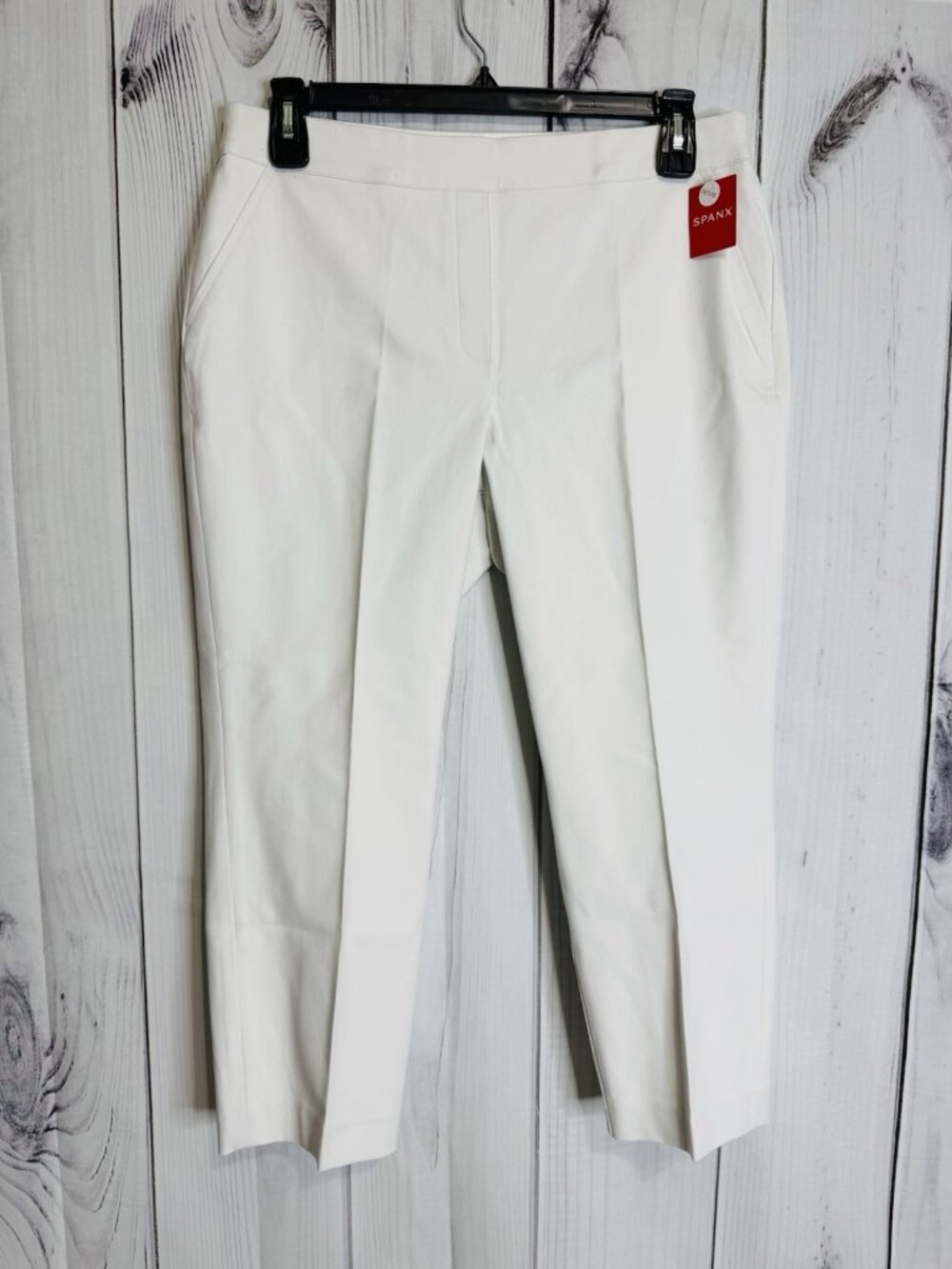 NWT Spanx On The Go Ankle Slim Straight White Shaping Pants Sz Petite XL 20372Q